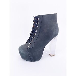 Jeffrey Campbell 5 Lita Light Up Platform Heel Bootie Black Leather Need Battery